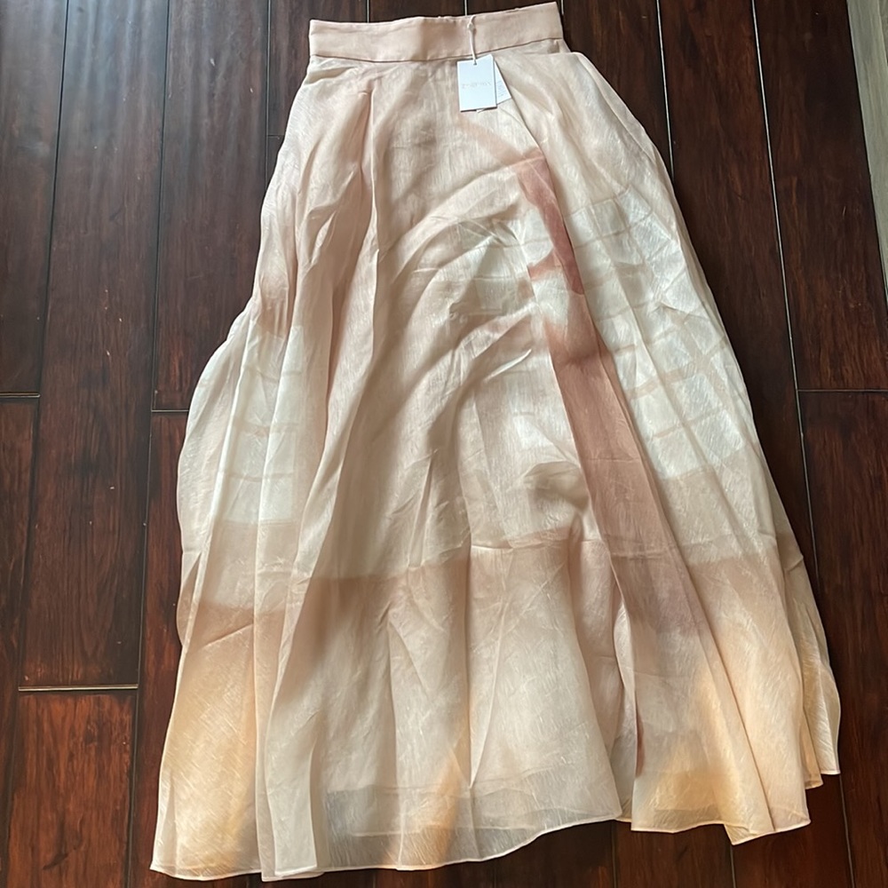 Zimmerman Dancer Ballerina-Print Linen-Silk Maxi skirt